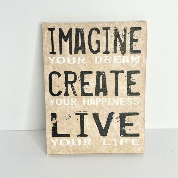 “Imagine Create Live” Canvas Wall Art 10"x13" - Picture 1 of 4